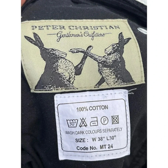 Peter Christian Mens Flat Front Corduroy Pants Black Sz W38 x L30 - Picture 9 of 10